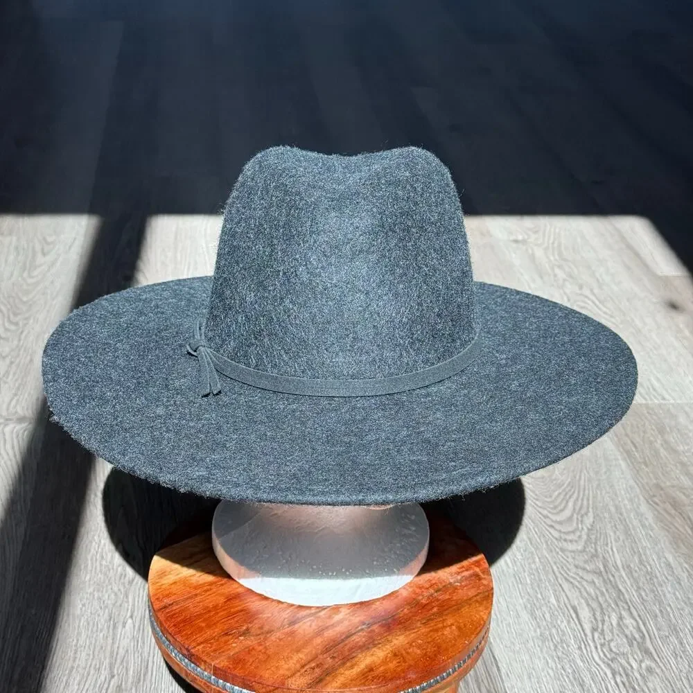 Universal Thread 100% Wool Rancher Hat Black Wide Brim Fedora Boho Western Sz M